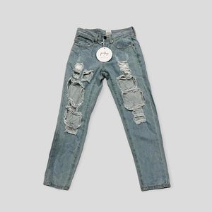 New with Tags Princess Polly Pale Blue Mila Ripped Jeans